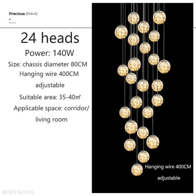 Sydel Bubble Glass Chandelier-Momo Lighting