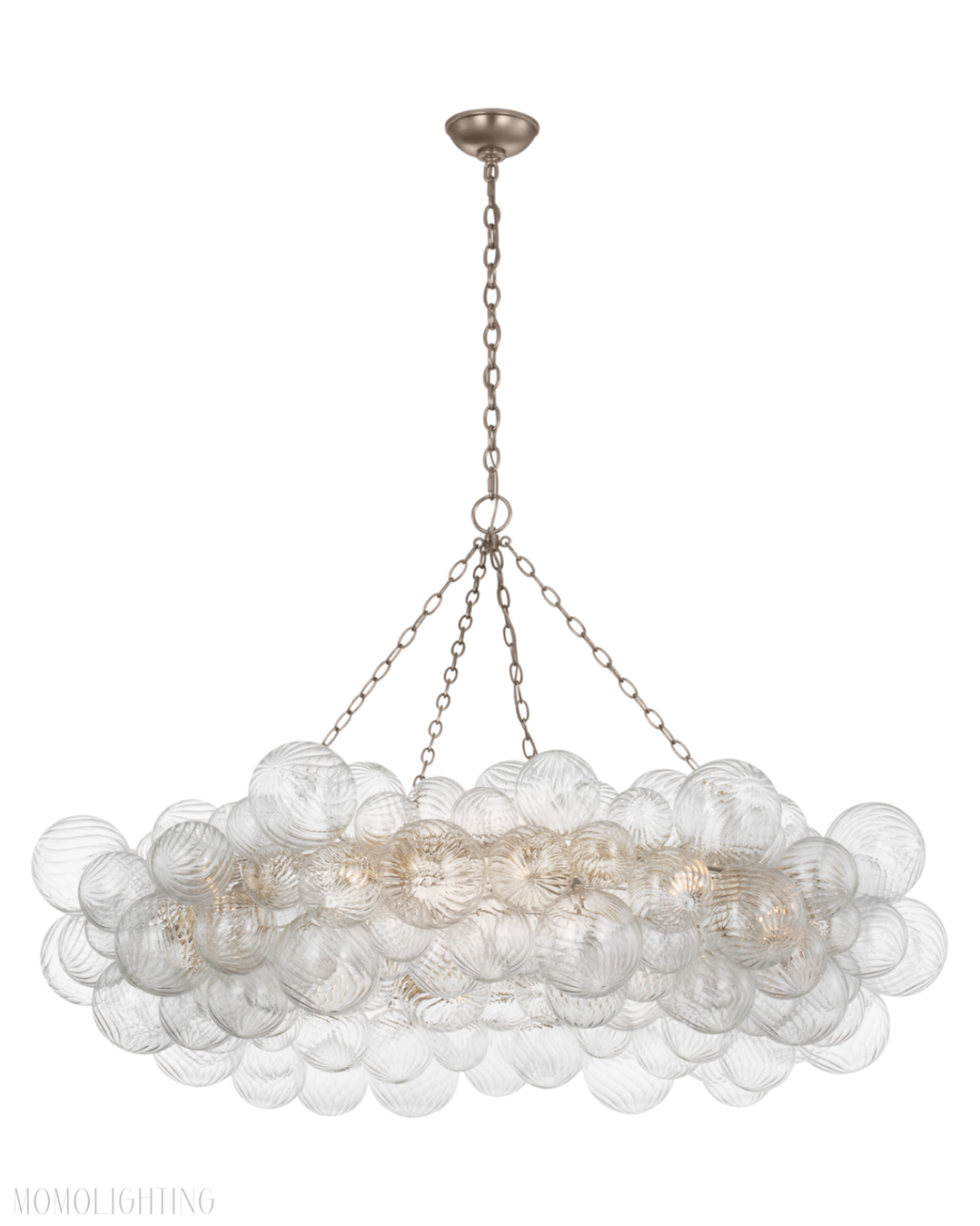 Talial 54" Ring Chandelier-Sliver leaf finish-Momo Lighting