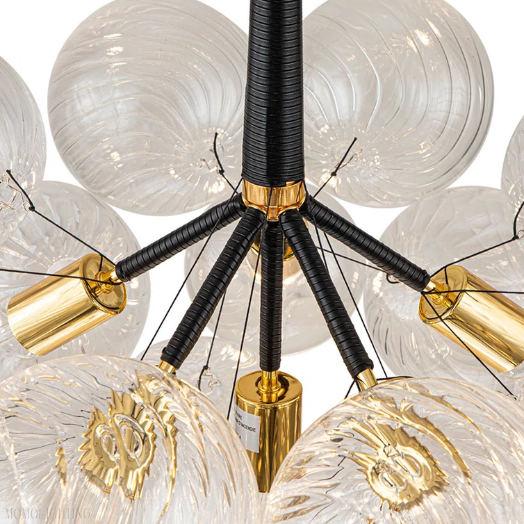 Talial Glass Large Linear Chandelier-Momo Lighting
