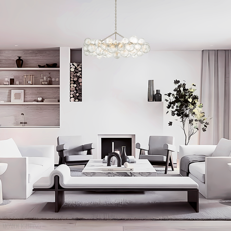 Talial Glass Medium Linear Chandelier-Momo Lighting