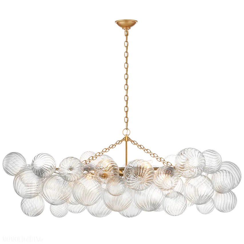 Talial Glass Medium Linear Chandelier-Momo Lighting
