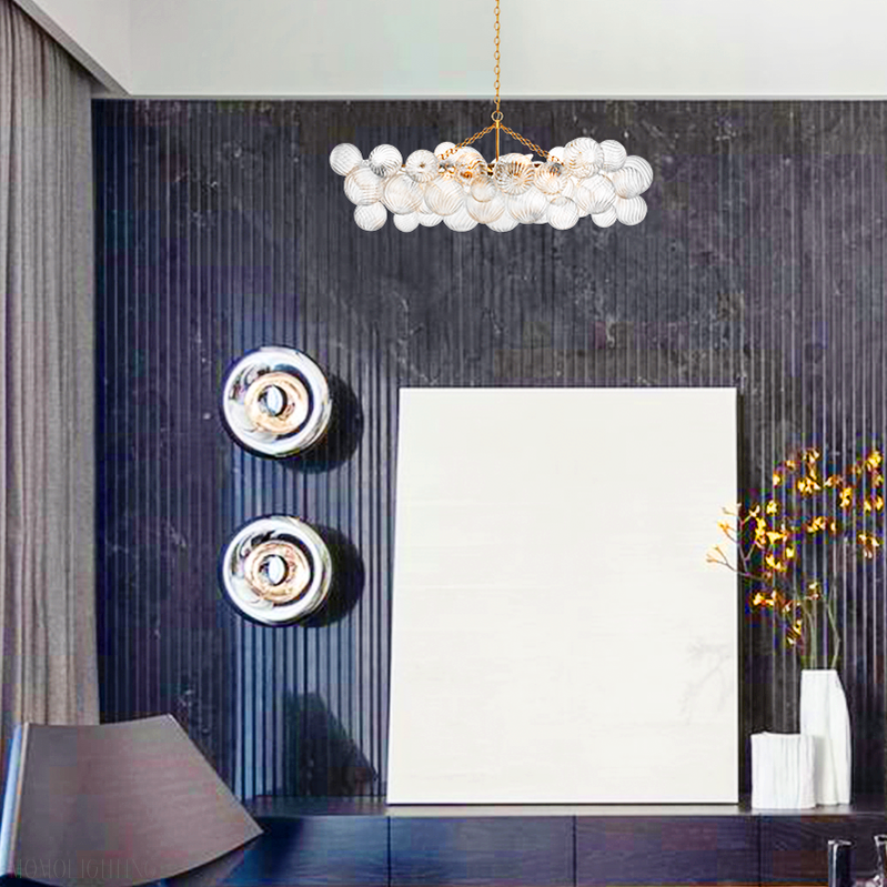 Talial Glass Medium Linear Chandelier-Momo Lighting