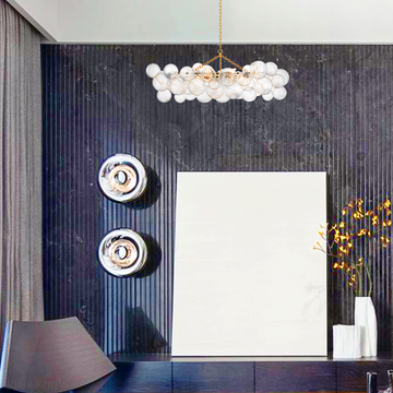 Talial Glass Medium Linear Chandelier-Momo Lighting