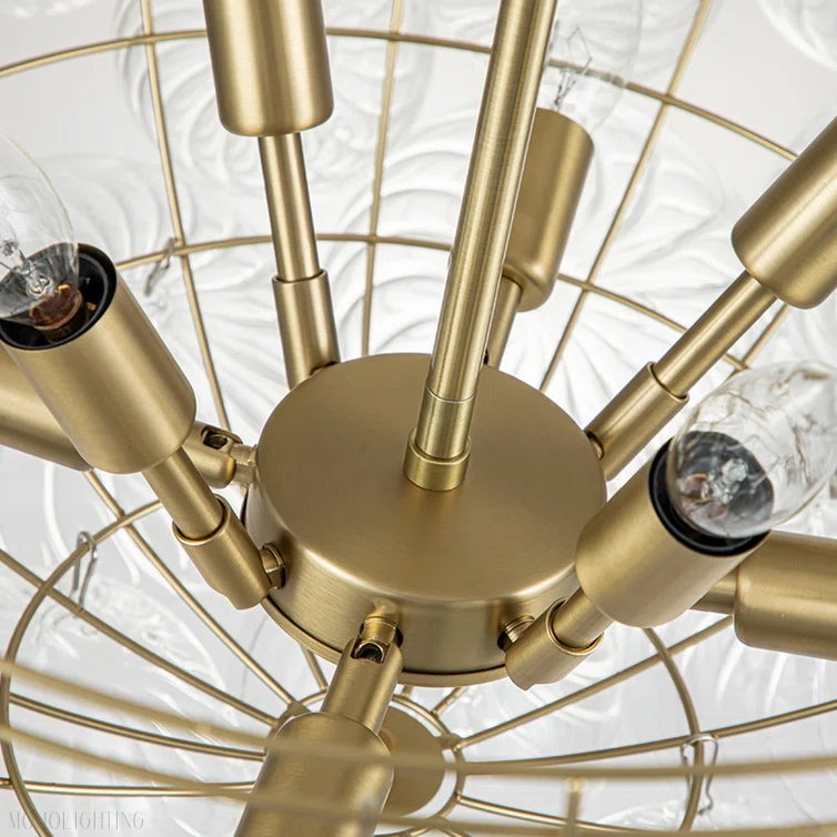 Talian Glass Entry Chandelier 36"-Momo Lighting