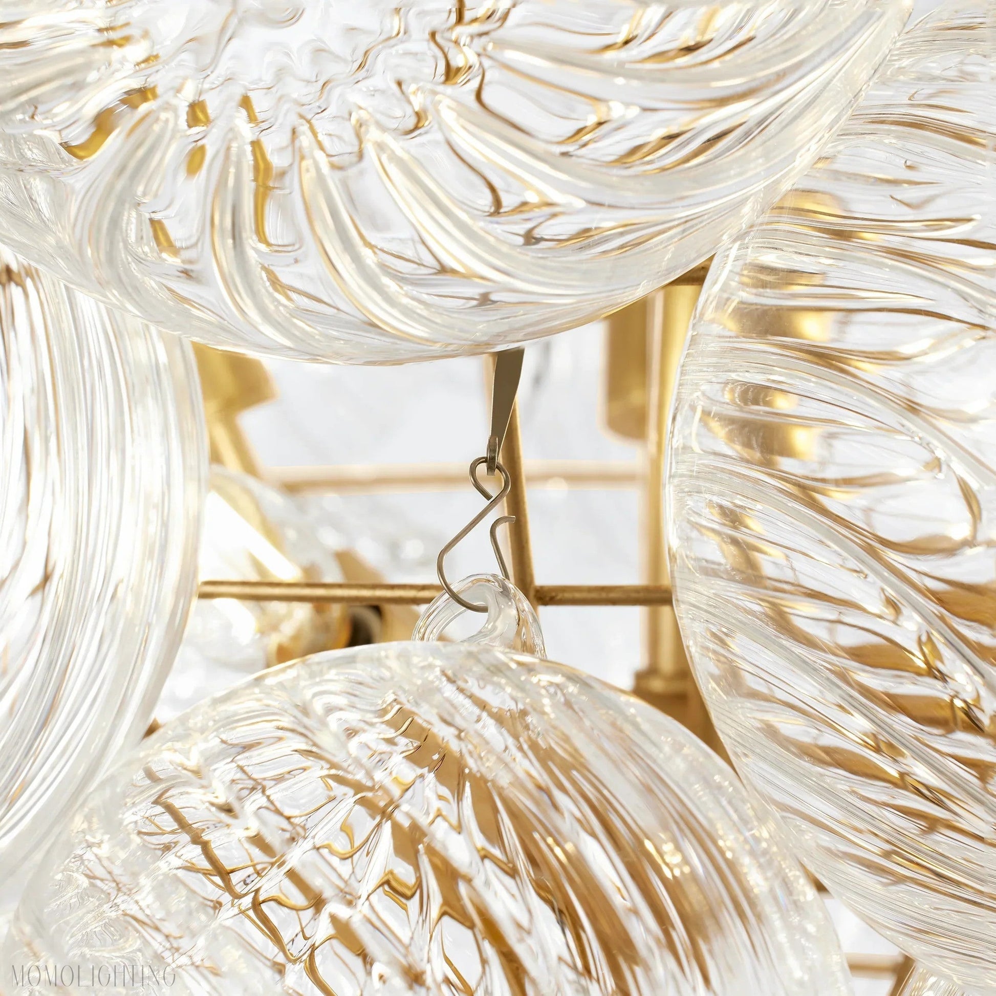 Talian Glass Round Chandelier 33"-Momo Lighting