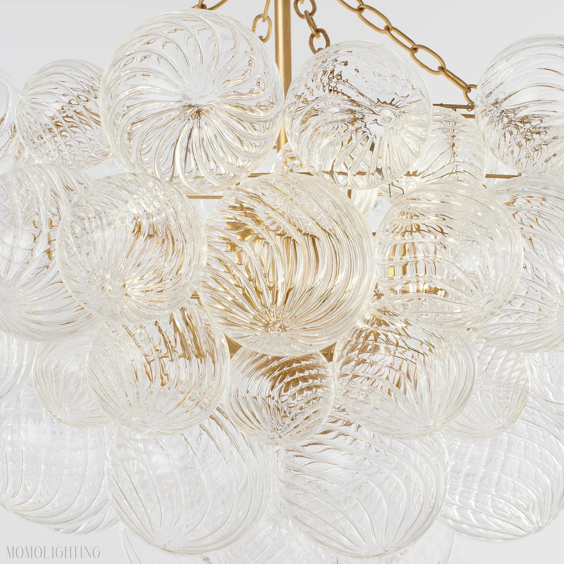 Talian Glass Round Chandelier 33"-Momo Lighting