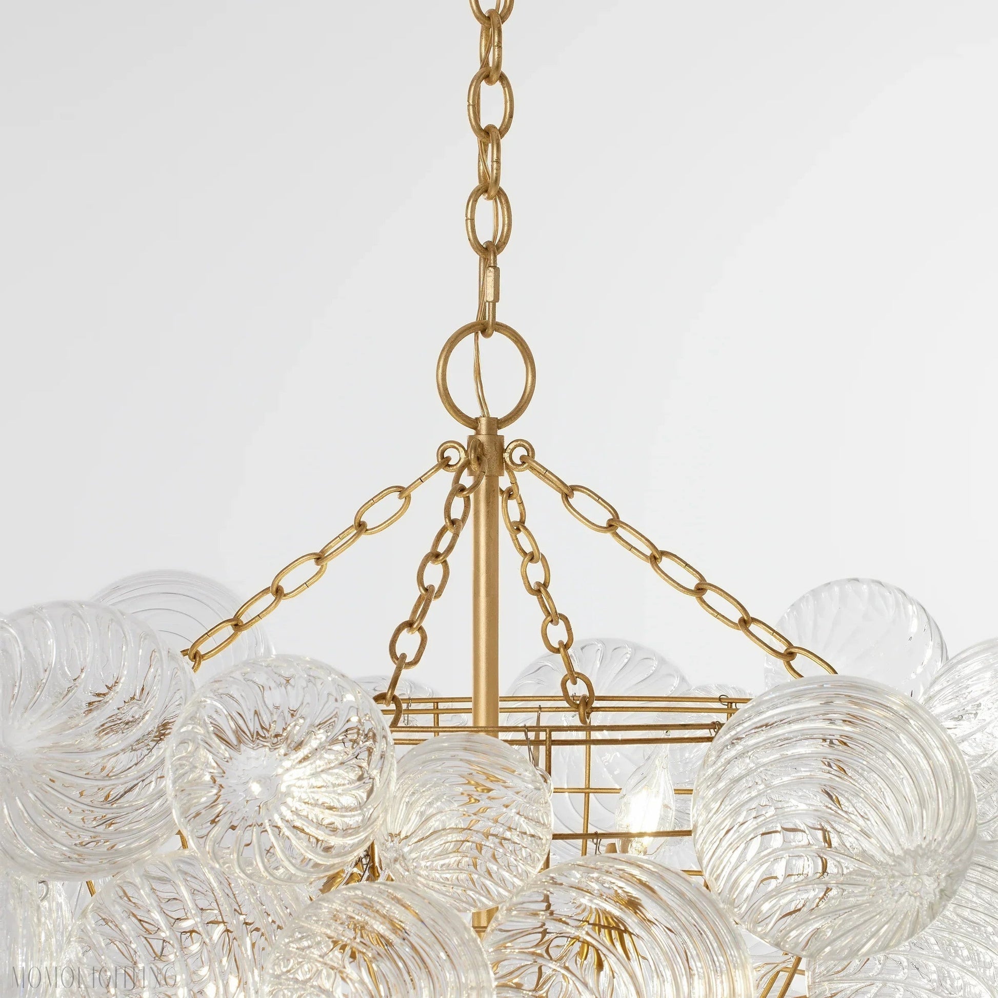 Talian Glass Round Chandelier 33"-Momo Lighting