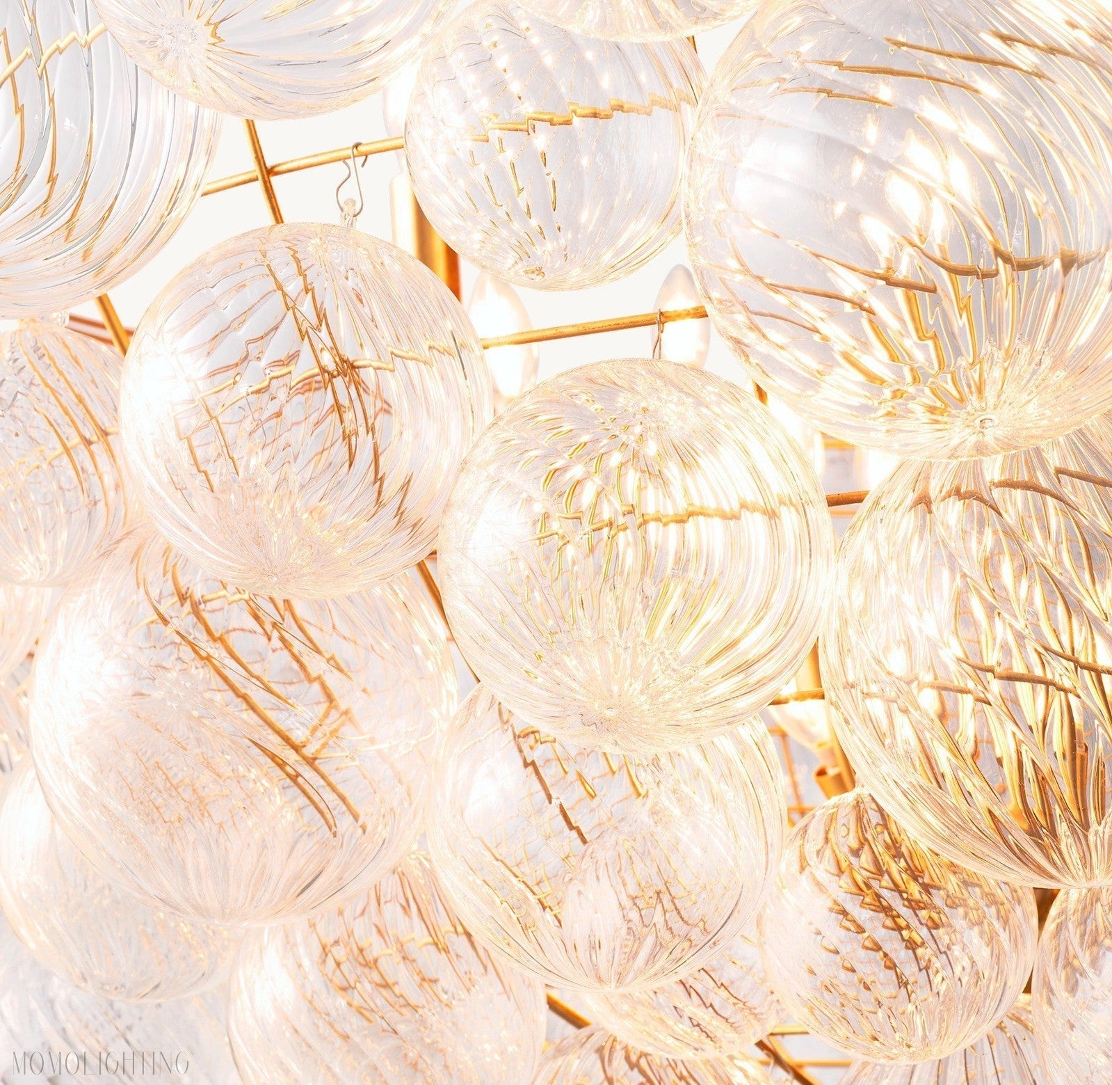 Talian Glass Round Chandelier 66"-Momo Lighting