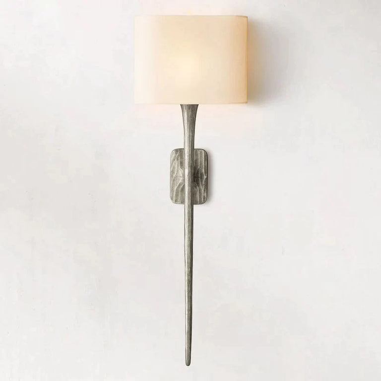 Modern Forged Brass Shaded Wall Sconce