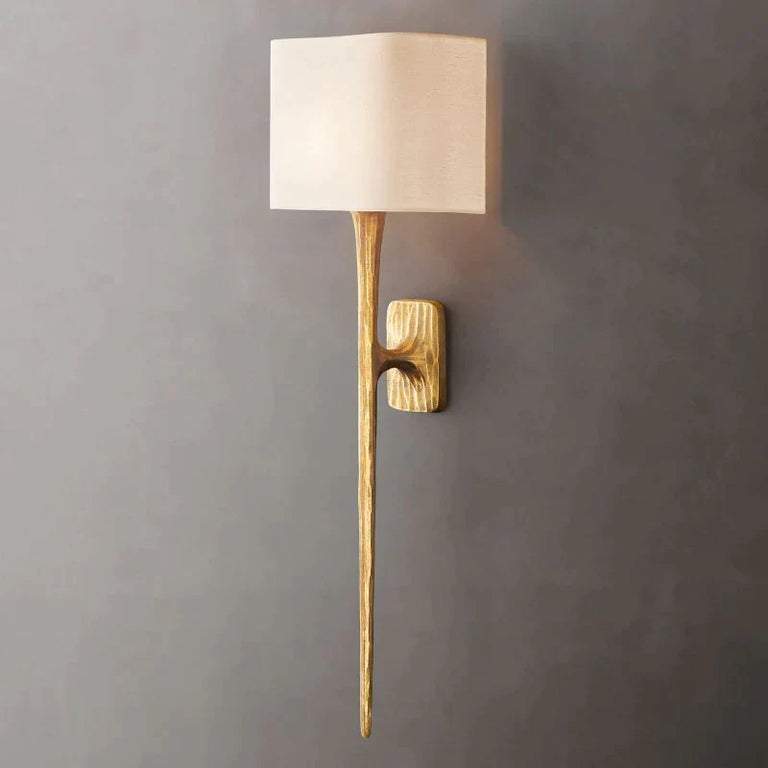 Modern Forged Brass Shaded Wall Sconce