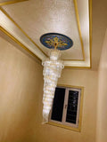 Tiered Foyer Staircase Spiral Crystal Chandelier Hotel Hall/ Entrance High Ceiling Pendant Lighting Fixture-Momo Lighting