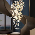 Tight Spiral Ginkgo Leaf Chandelier-Momo Lighting
