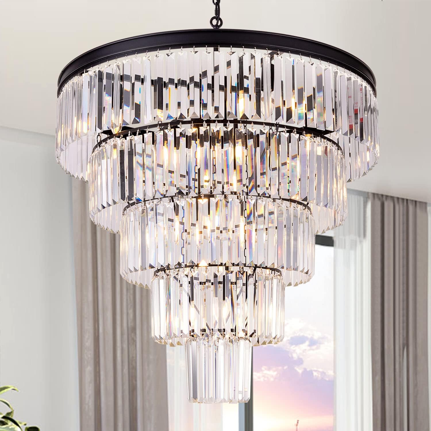 Tochic Crystal Round Chandelier-Momo Lighting
