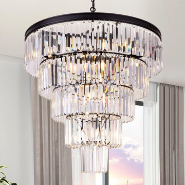 Tochic Crystal Round Chandelier-Momo Lighting