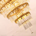 Traditional 35X83 Inch Big Foyer Lighting Cascading French Empire Brass and Crystal Chandelier-Momo Lighting