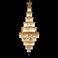 Traditional 35X83 Inch Big Foyer Lighting Cascading French Empire Brass and Crystal Chandelier-Momo Lighting