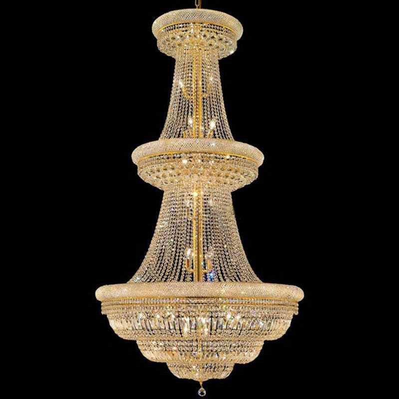Traditional 42X76 Inch 56 Lights French Basket K9 Crystal Chandelier Lighting-Momo Lighting