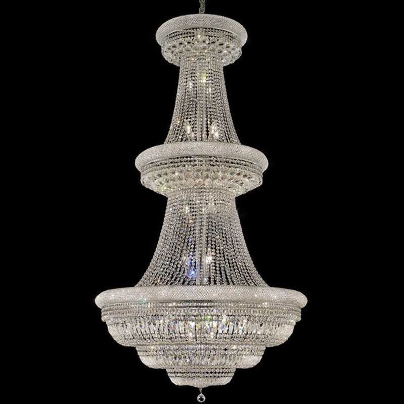 Traditional 42X76 Inch 56 Lights French Basket K9 Crystal Chandelier Lighting-Momo Lighting