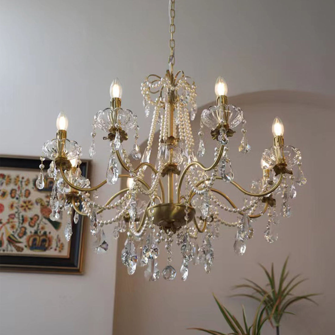 Traditional French Modern Candle Chandelier For Living Room Bedroom-Momo Lighting