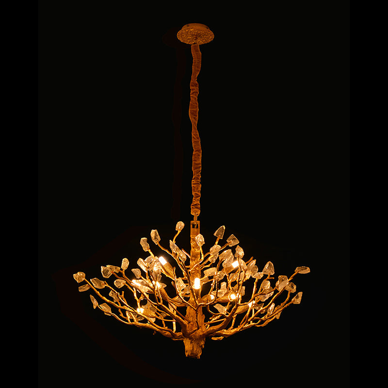 Tree-Shaped Chandelier with Rock Crystal Decorated-Momo Lighting
