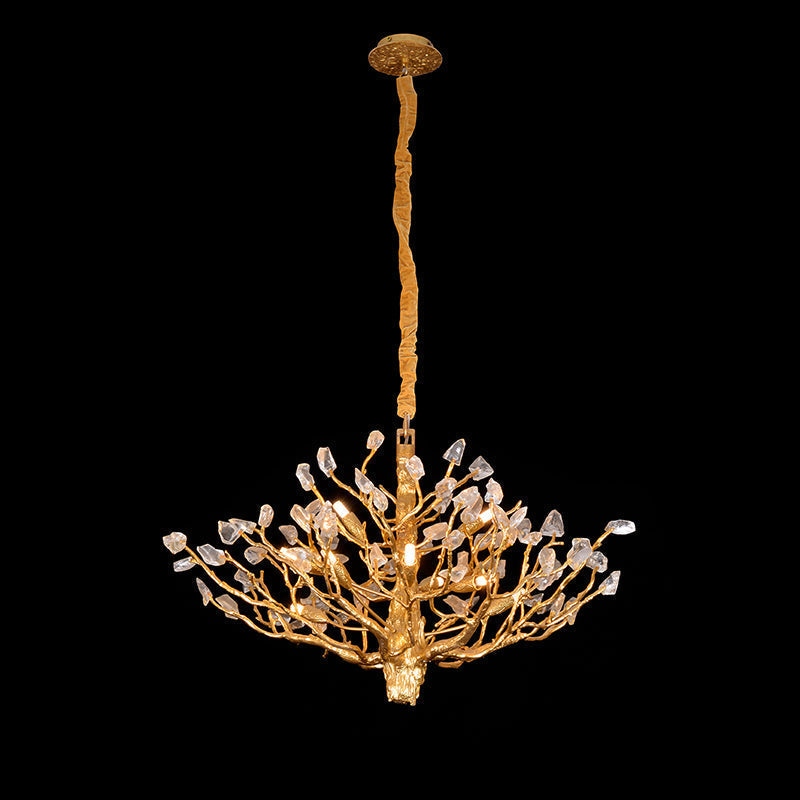 Tree-Shaped Chandelier with Rock Crystal Decorated-Momo Lighting