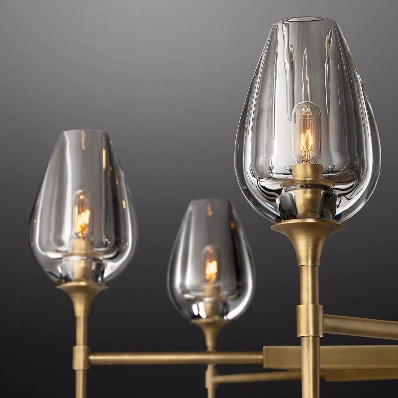 Tulip Crystal Round Chandelier 54"-Momo Lighting