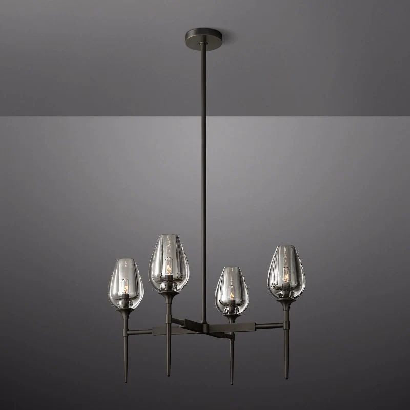 Tulip Round Chandelier 27''-Momo Lighting