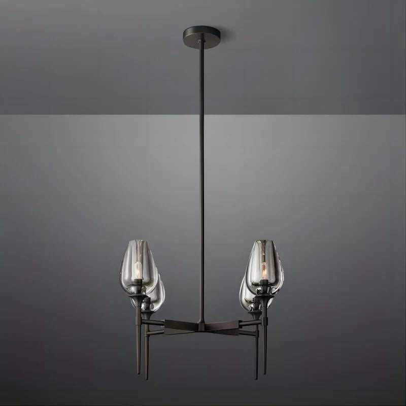 Tulip Round Chandelier 27''-Momo Lighting