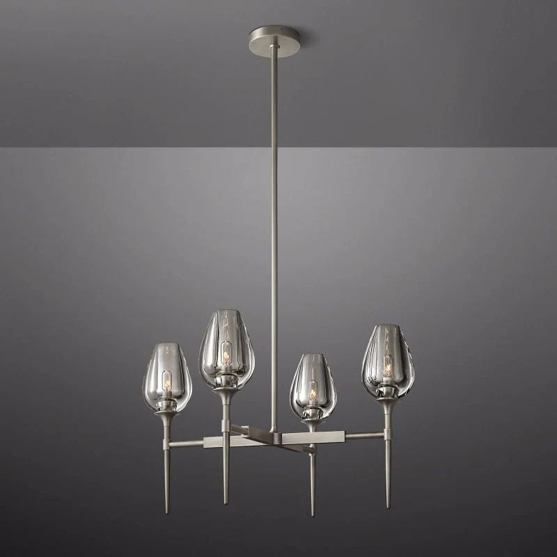 Tulip Round Chandelier 27''-Momo Lighting