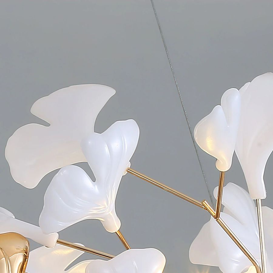 Unfolded Ceramic Ginkgo Leaf Chandelier-Momo Lighting