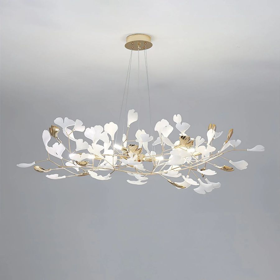 Unfolded Ceramic Ginkgo Leaf Chandelier-Momo Lighting