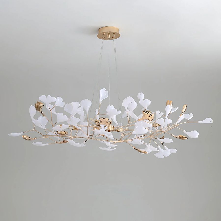Unfolded Ceramic Ginkgo Leaf Chandelier-Momo Lighting