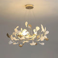 Unfolded Ceramic Ginkgo Leaf Chandelier-Momo Lighting