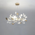 Unfolded Ceramic Ginkgo Leaf Chandelier-Momo Lighting