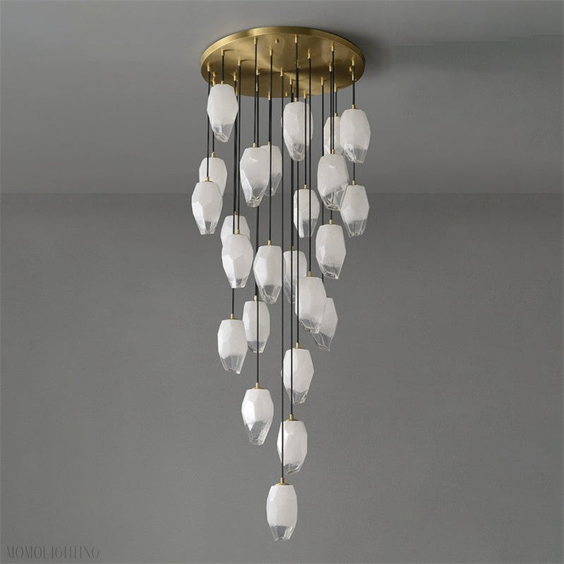 Vanessa glass long chandelier 24 Lights-Momo Lighting