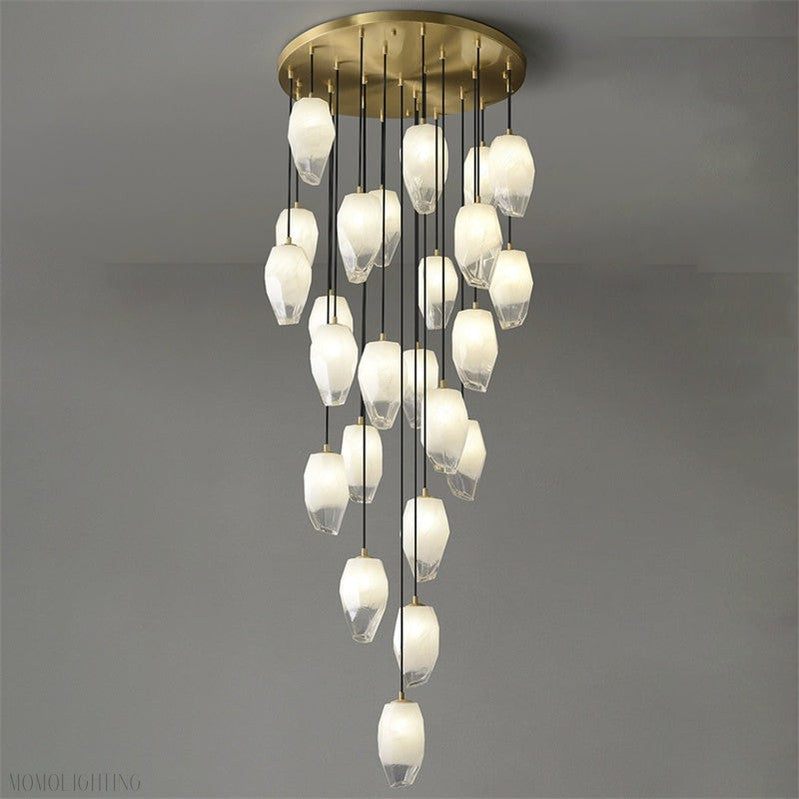 Vanessa glass long chandelier 24 Lights-Momo Lighting