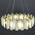 Venu Alabaster Round Chandelier-Momo Lighting