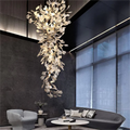 Vertical Modern Ceramic Petal Chandelier Stair Light-Momo Lighting