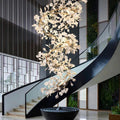 Vertical Modern Ceramic Petal Chandelier Stair Light-Momo Lighting