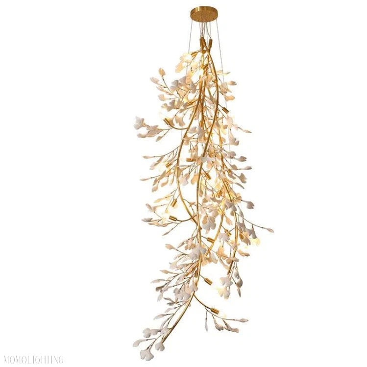 Vertical Modern Ceramic Petal Chandelier Stair Light-Momo Lighting
