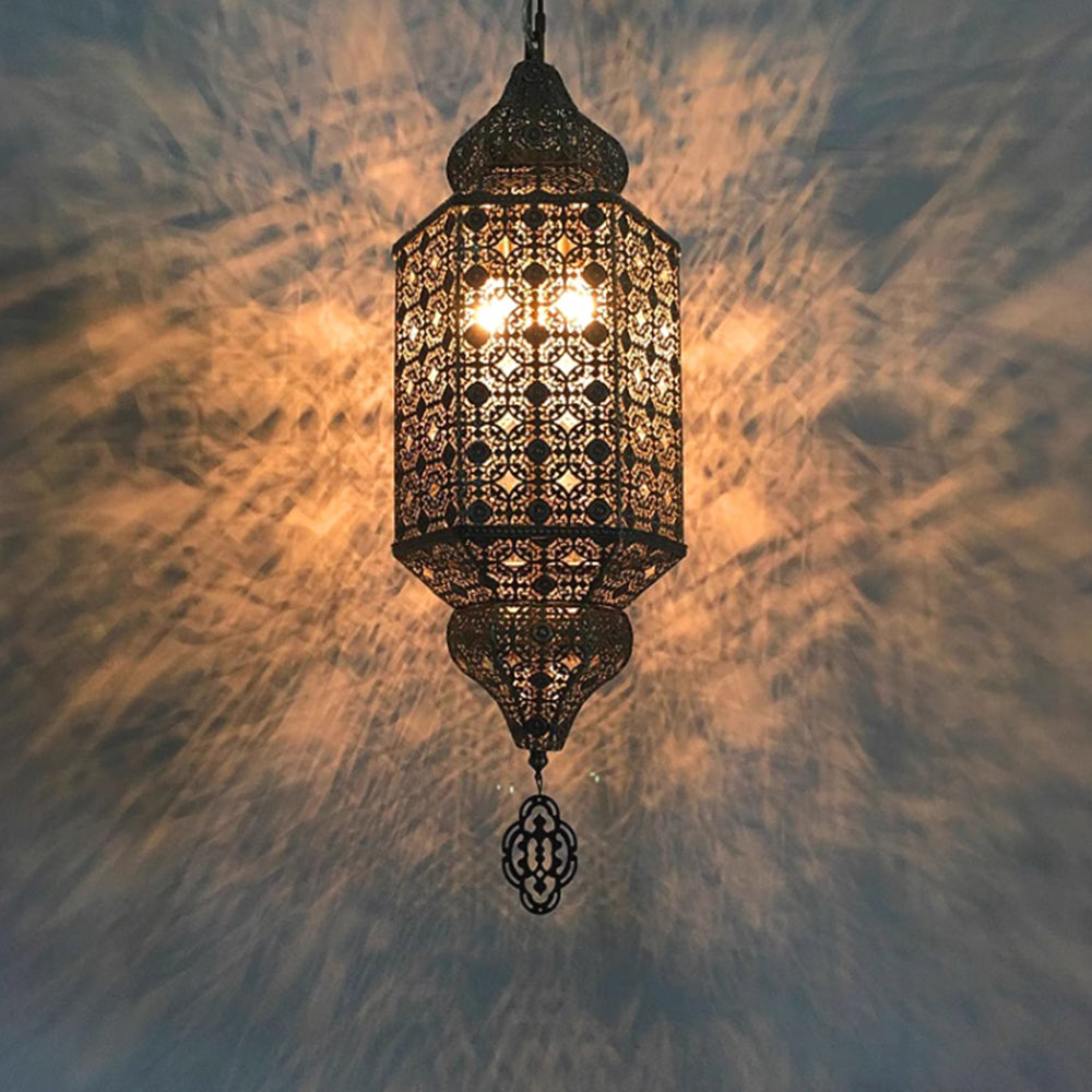 Vintage Characteristic Moroccan Hollow Carved Handmade Pendant Chandelier for Bedroom/Dining Room/Cafe/Hotel/Bar B&B-Momo Lighting