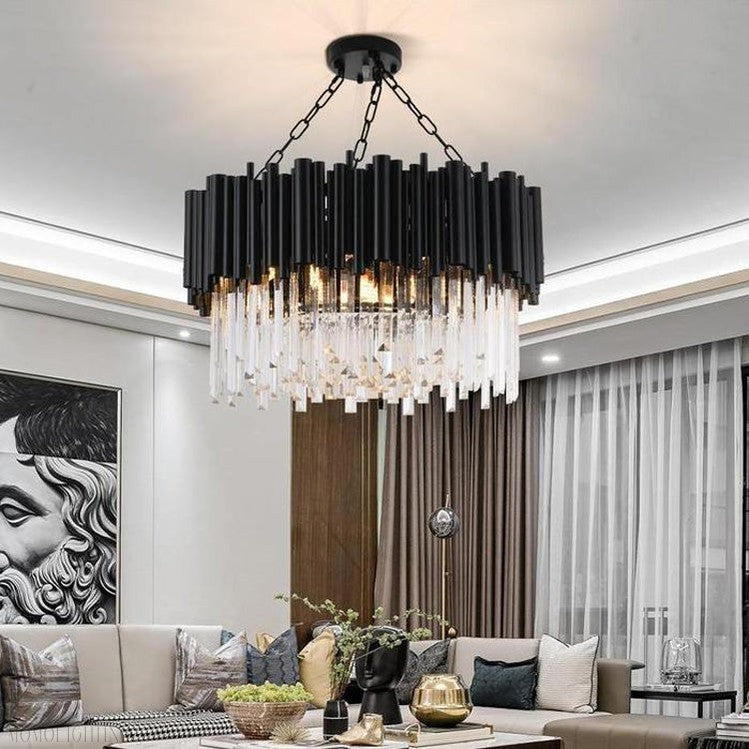 Viol Crystal Round Chandelier-Momo Lighting