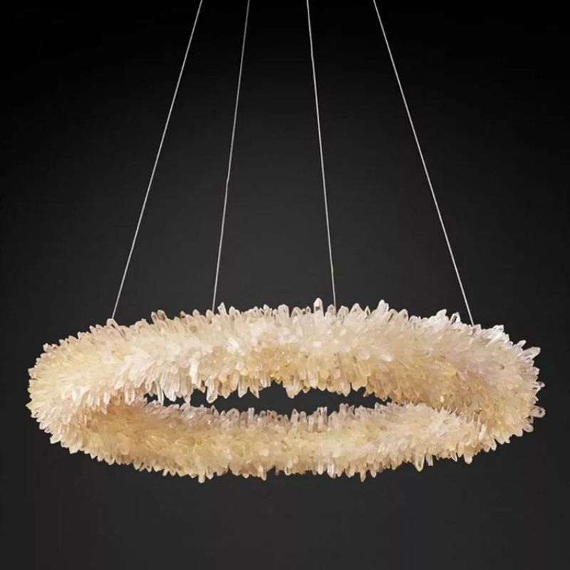 Vosa Crystal Halo Chandelier-Momo Lighting