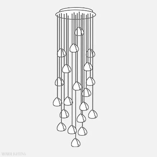 Walsh Foyer & Staircase Chandelier 7" 19" 33" D-Momo Lighting