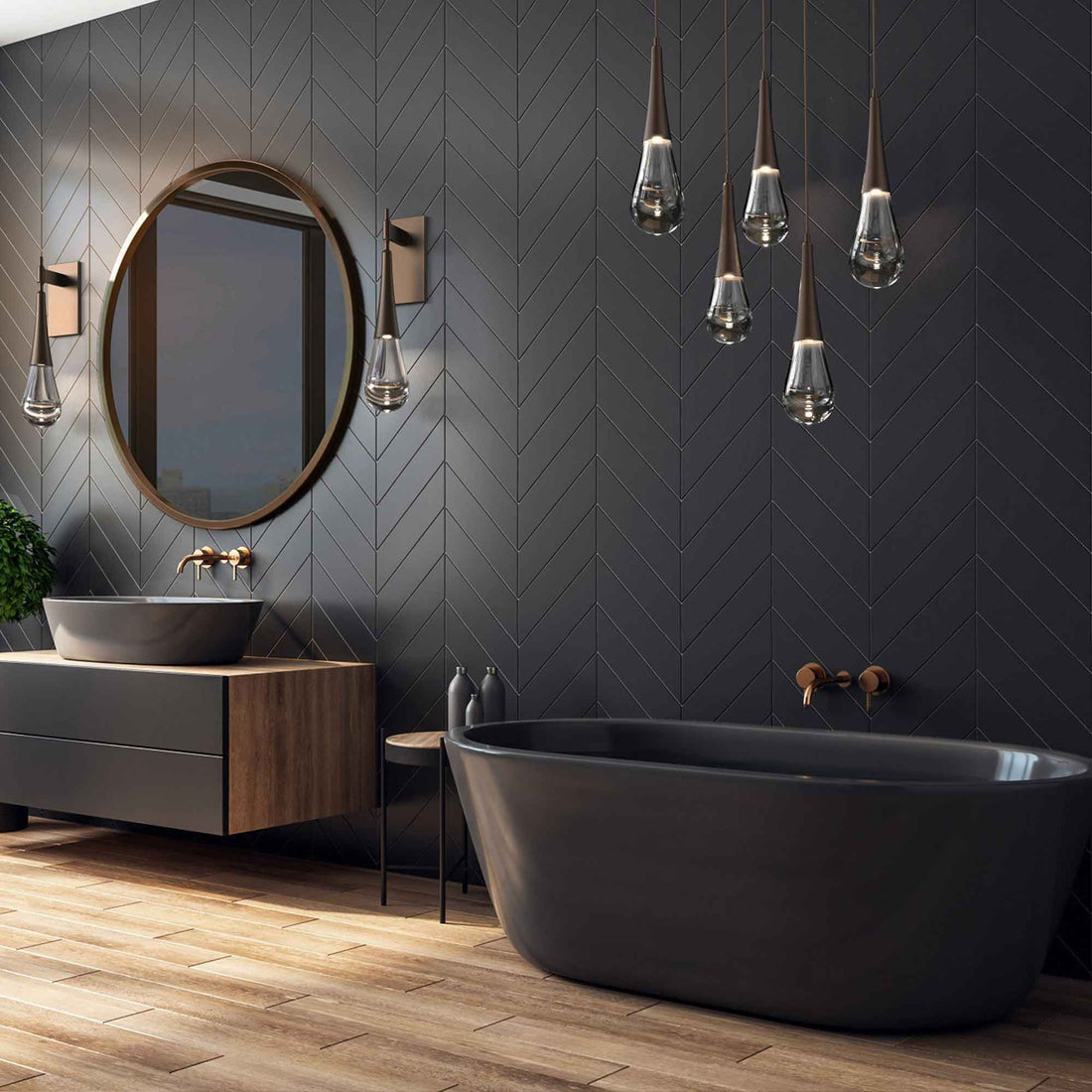 Water Drop Round LED Chandelier-Momo Lighting