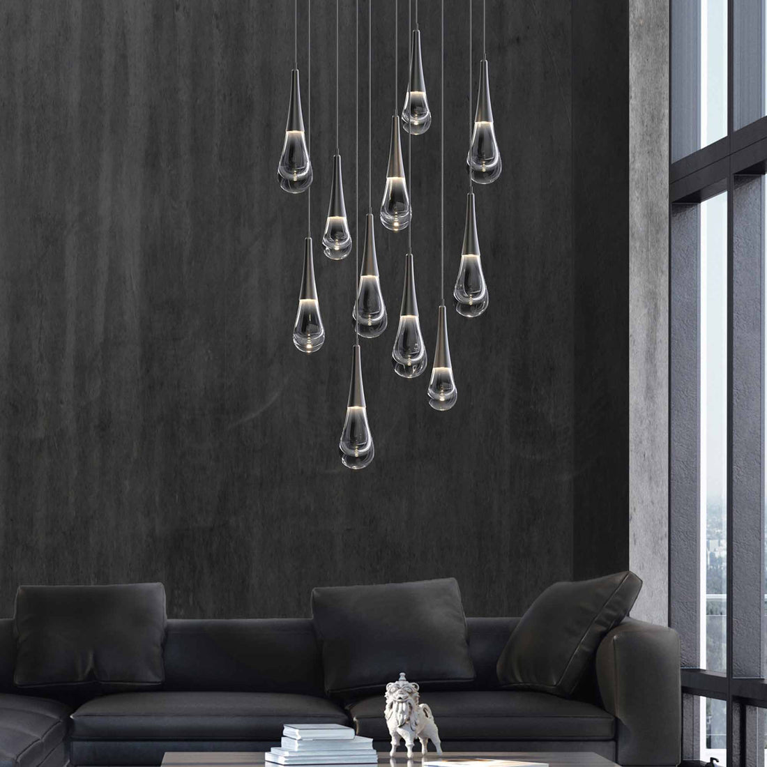 Water Drop Round LED Chandelier-Momo Lighting