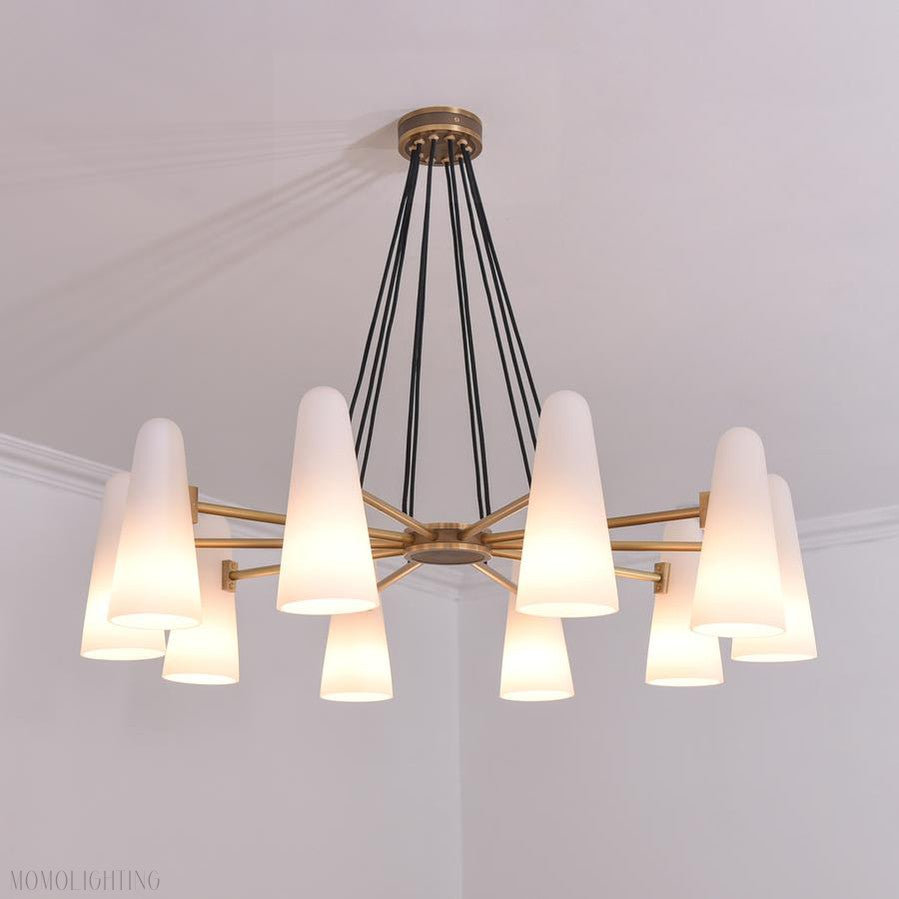 White Porcelain Round Chandelier 10-Lights-Momo Lighting
