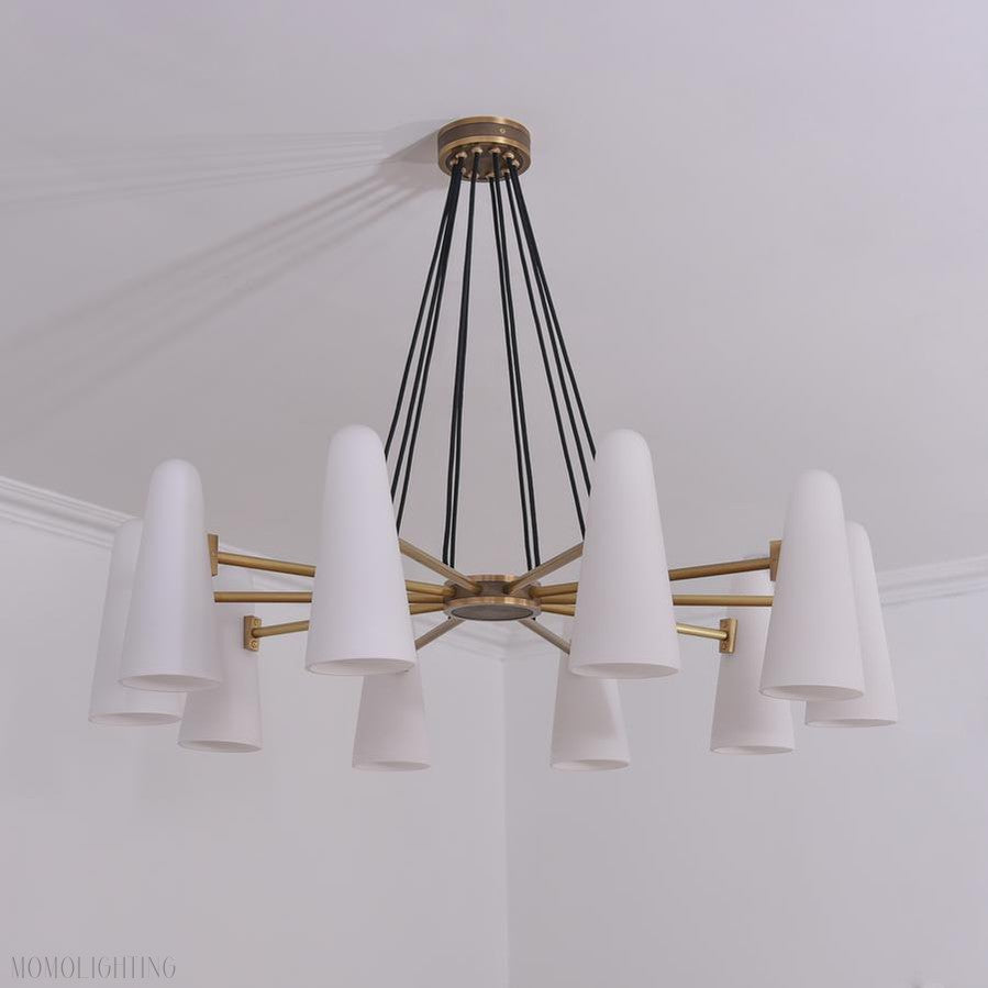 White Porcelain Round Chandelier 10-Lights-Momo Lighting