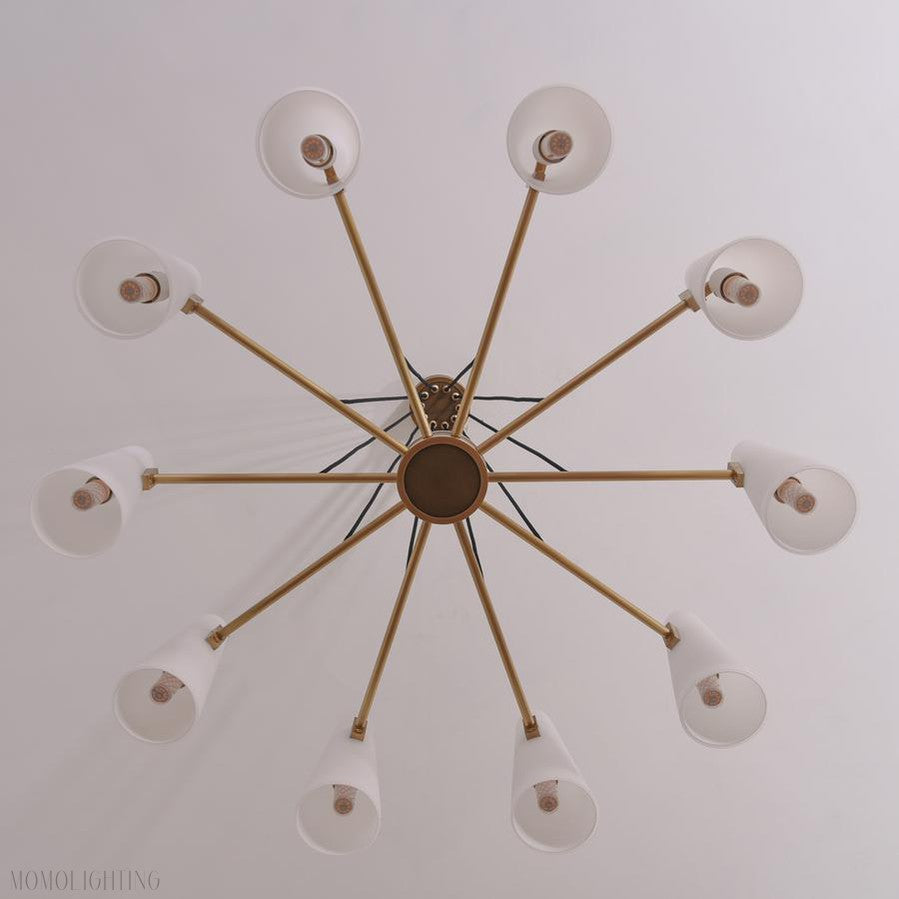White Porcelain Round Chandelier 10-Lights-Momo Lighting