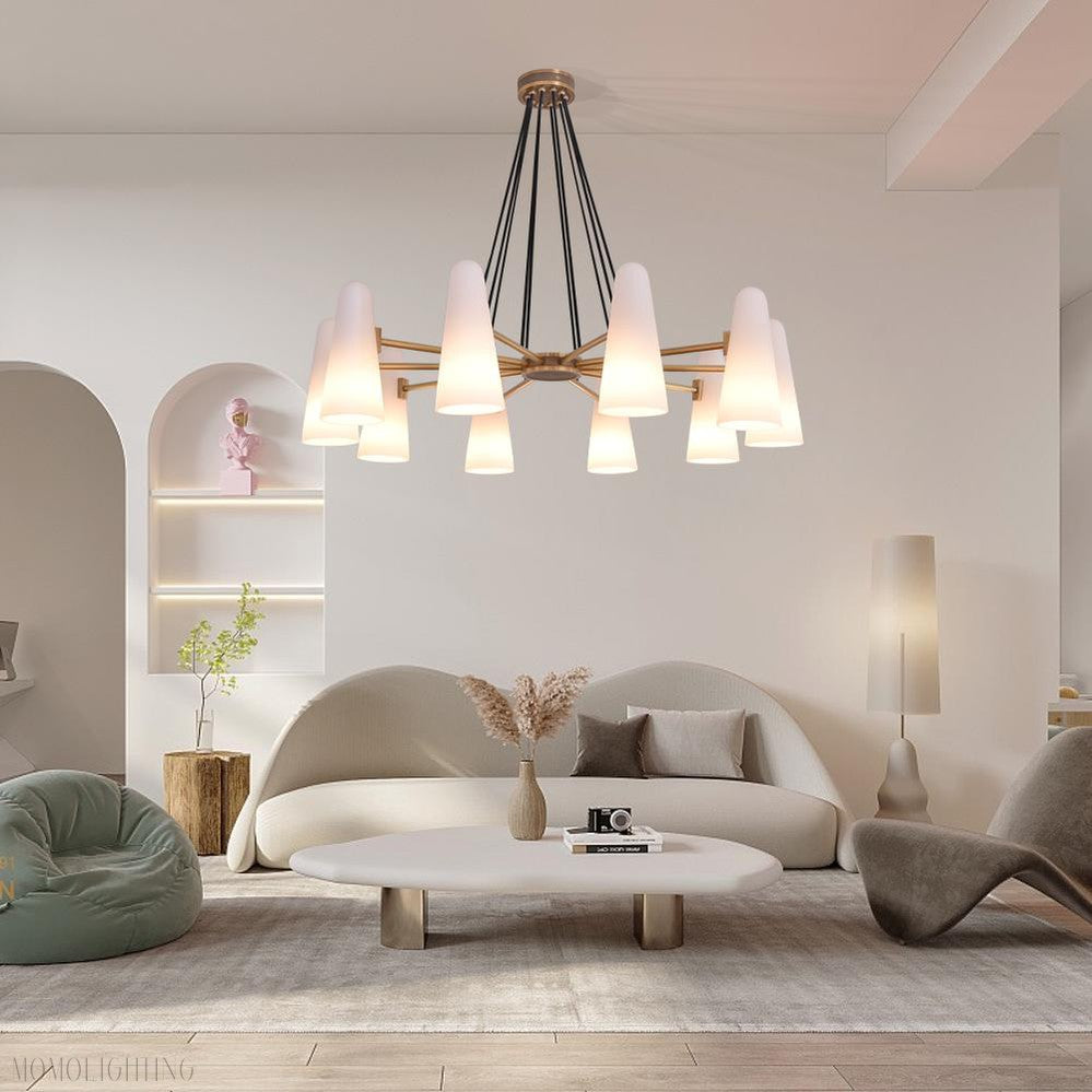 White Porcelain Round Chandelier 10-Lights-Momo Lighting